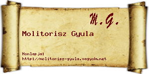 Molitorisz Gyula névjegykártya
